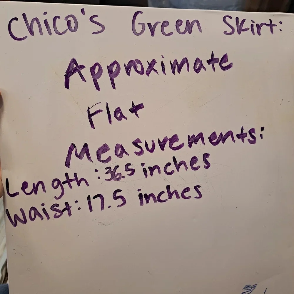 Chico's Green White Satin Accordion 90s Boho Ombre Fairy‎ Maxi Skirt Size XL - Picture 7 of 7